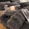 2025 Winter Coral Velvet Bedding Set: Plush Imitation Rabbit Fur Duvet, Fitted Sheet, Bed Sheet, Thickened for Warmth