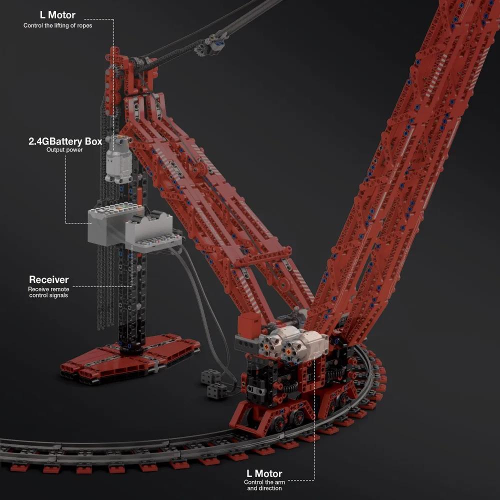 Non-Toxic Sk6000 Crane Building Blocks Heavy Ring Crane Remote Control Technology Bricks Model Desktop Ornaments Kids Toys Holiday Gifts
