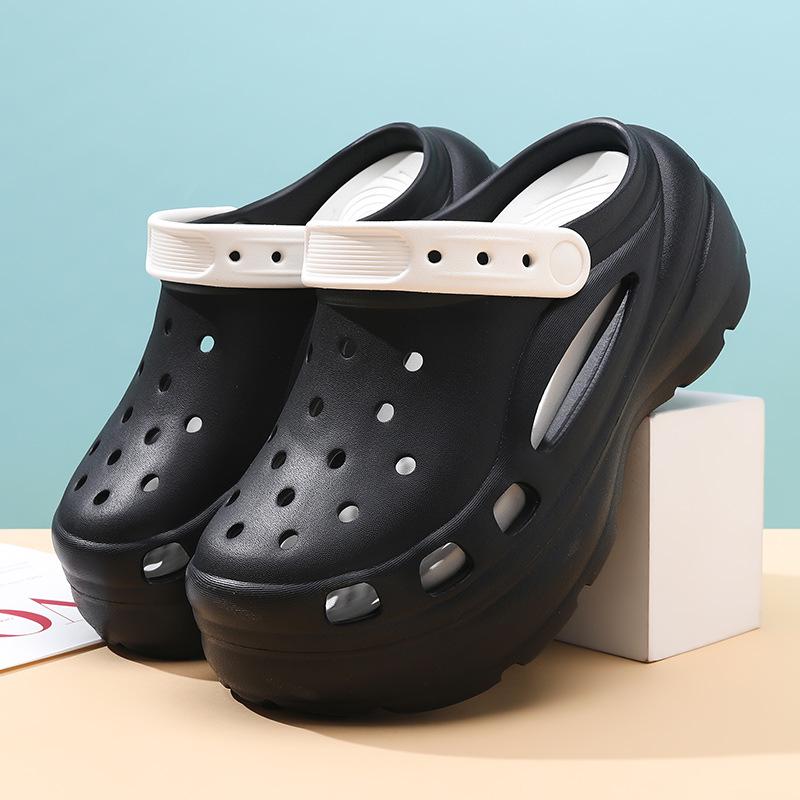Women's Outdoor Anti-Slip Odor-Resistant Thick-Soled Height-Boost Color-Block Sandals & Summer Slippers