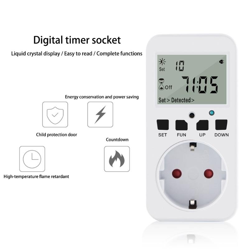 Automatic Light Controlled Timer Socket with Safety Designs & Timing Option Energy Save Device Suitable for Wall Outlet