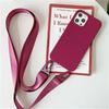 Crossbody Necklace Strap Lanyard Matte Silicone Case For iPhone 17 16 15 14 Pro Max 11 12 13 XR X XS 8 Plus SE Shockproof Cover