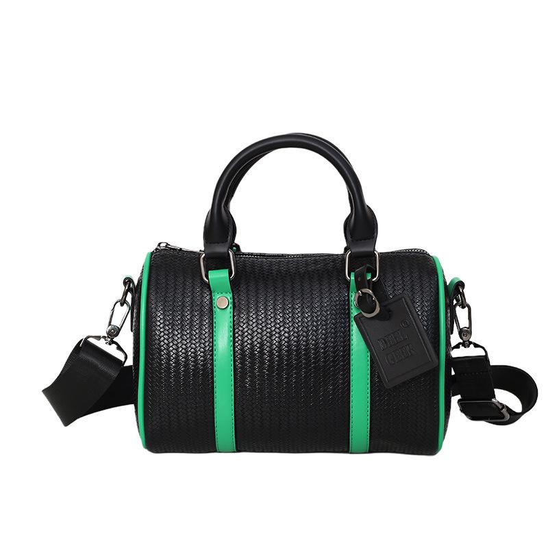 

Высококачественная плетеная сумка через плечо: Мужская и женская дорожная сумка-бостон большого объема зелёный