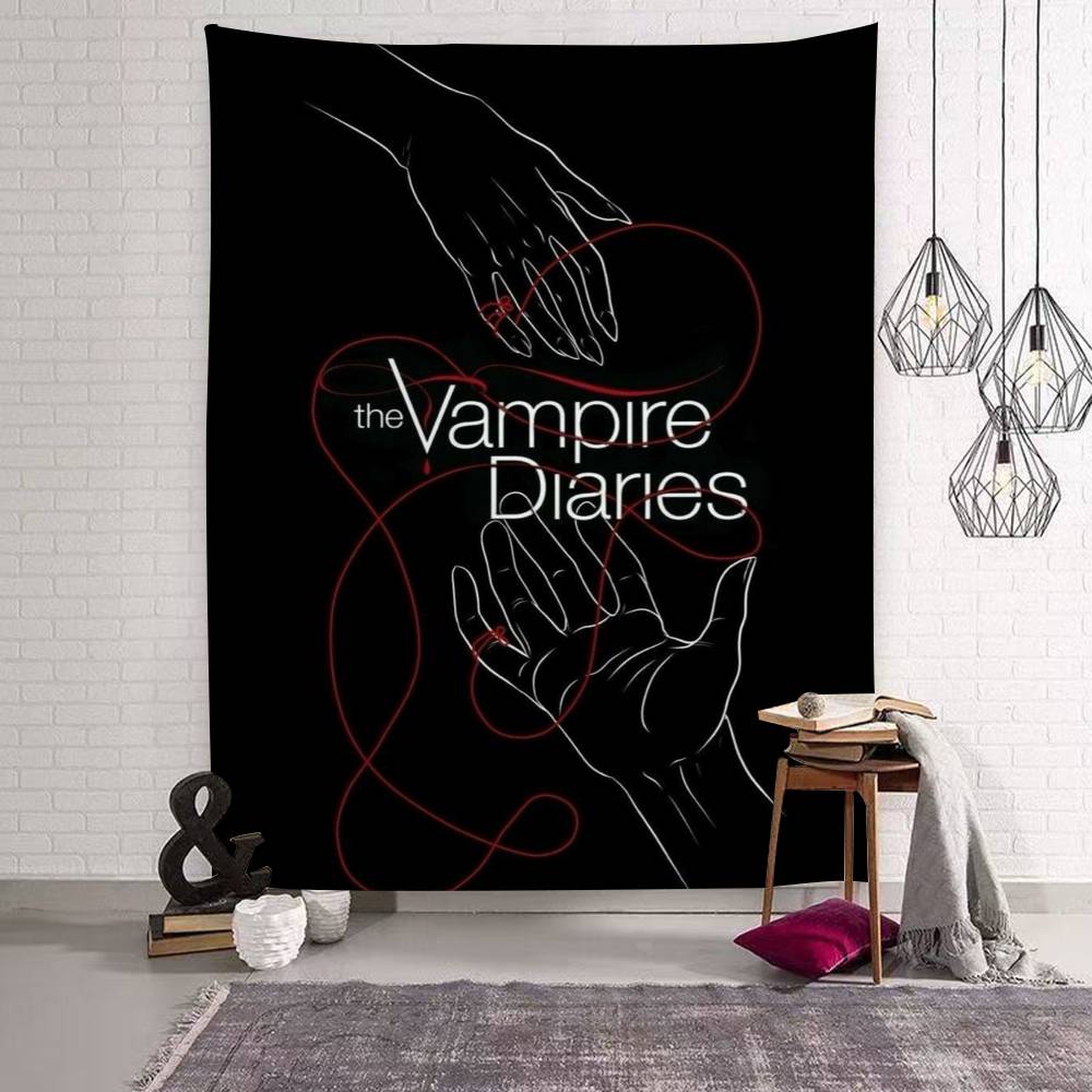 The VVampire Diaries Anime Tapestry Hanging Tarot Hippie Wall Rugs Dorm Home Decor