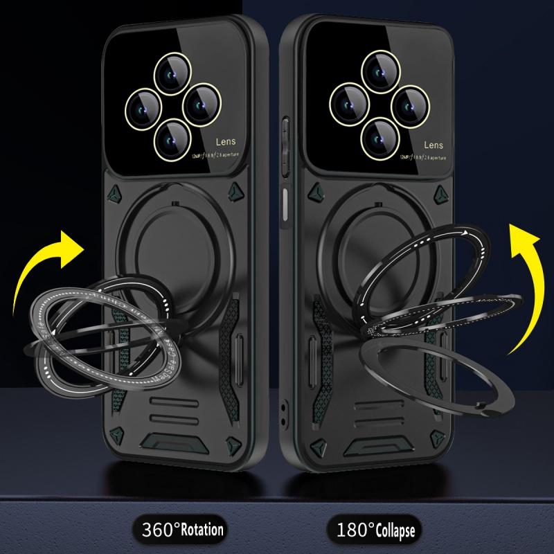 Magsafe Wireless Charge Magnetic Ring Armor Case For Xiaomi Redmi 14C 14 C Redmi14C Stand Holder Cover For Poco C75 C 75 PocoC75