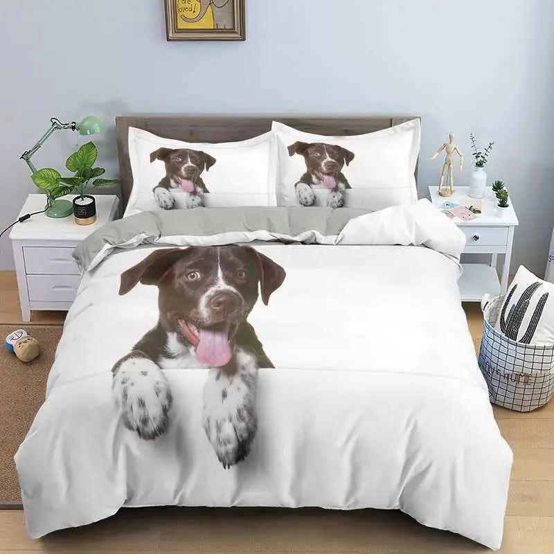 Comforter Dog Golden Retriever Queen Size Bedding Set For Boys Girls Microfiber 3D Pet Themed Animal Funny Dog
