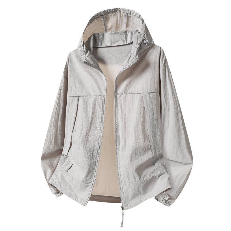 Hot Sale Ice Silk Ultra-Thin Couple's Summer Jacket: Lightweight, Trendy Hong Kong Style for Men's Outdoor Fishing.