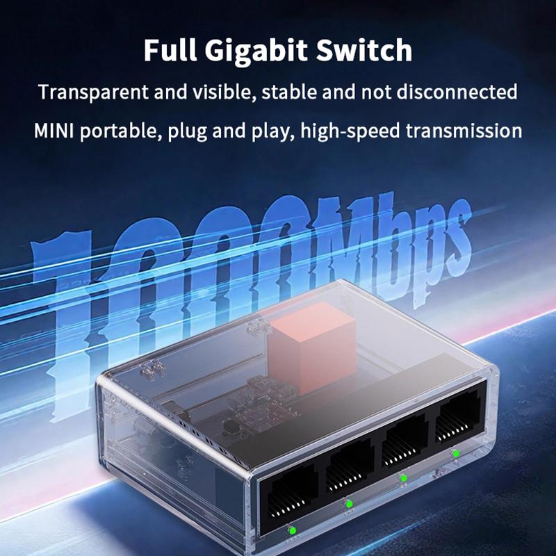 1000Mbps 5 Port Ethernet Switch Gigabit Ethernet Smart Switcher Rj45 Hub Internet Splitter For Router Pc Lan Full/Half Duplex