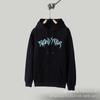 Unisex Oversized Hooded Sweatshirt With Foil Print Streetwear Cotton Pullover Fall