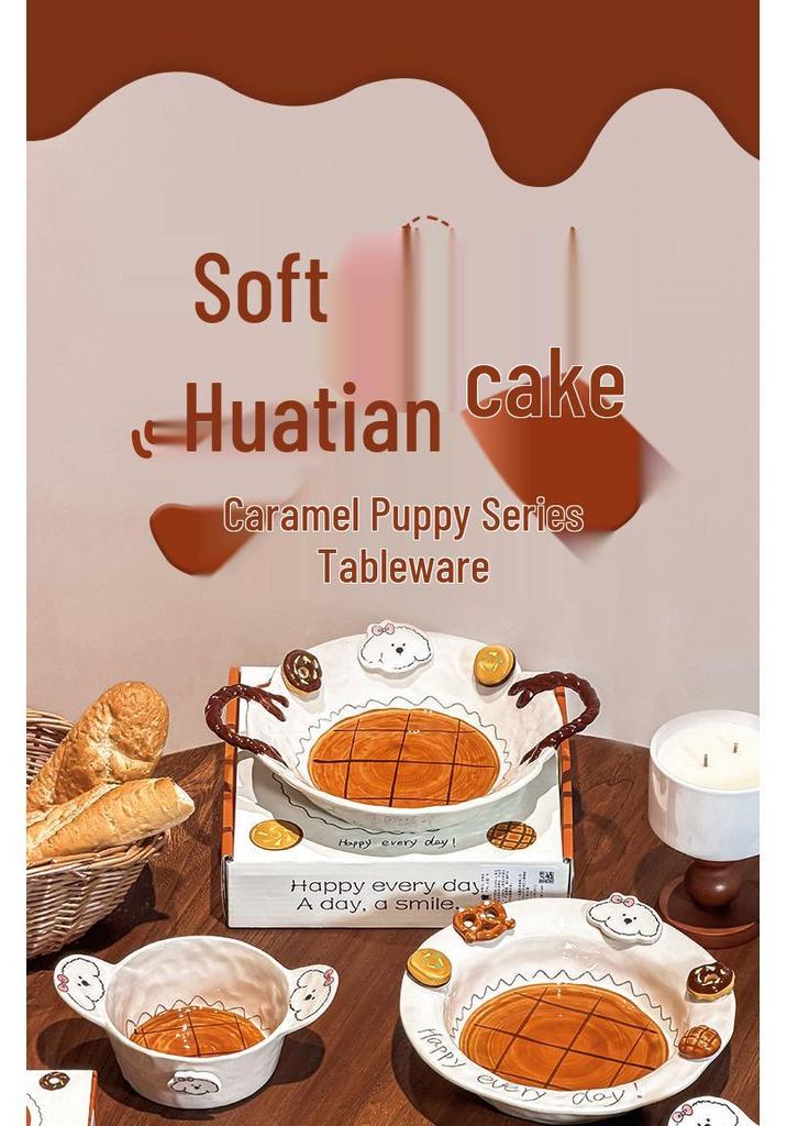 Elegant Ceramic Dining Set: Stylish Plates, Double-Handled Bowls, Coffee Cup, and Pasta Dish for Family Dining