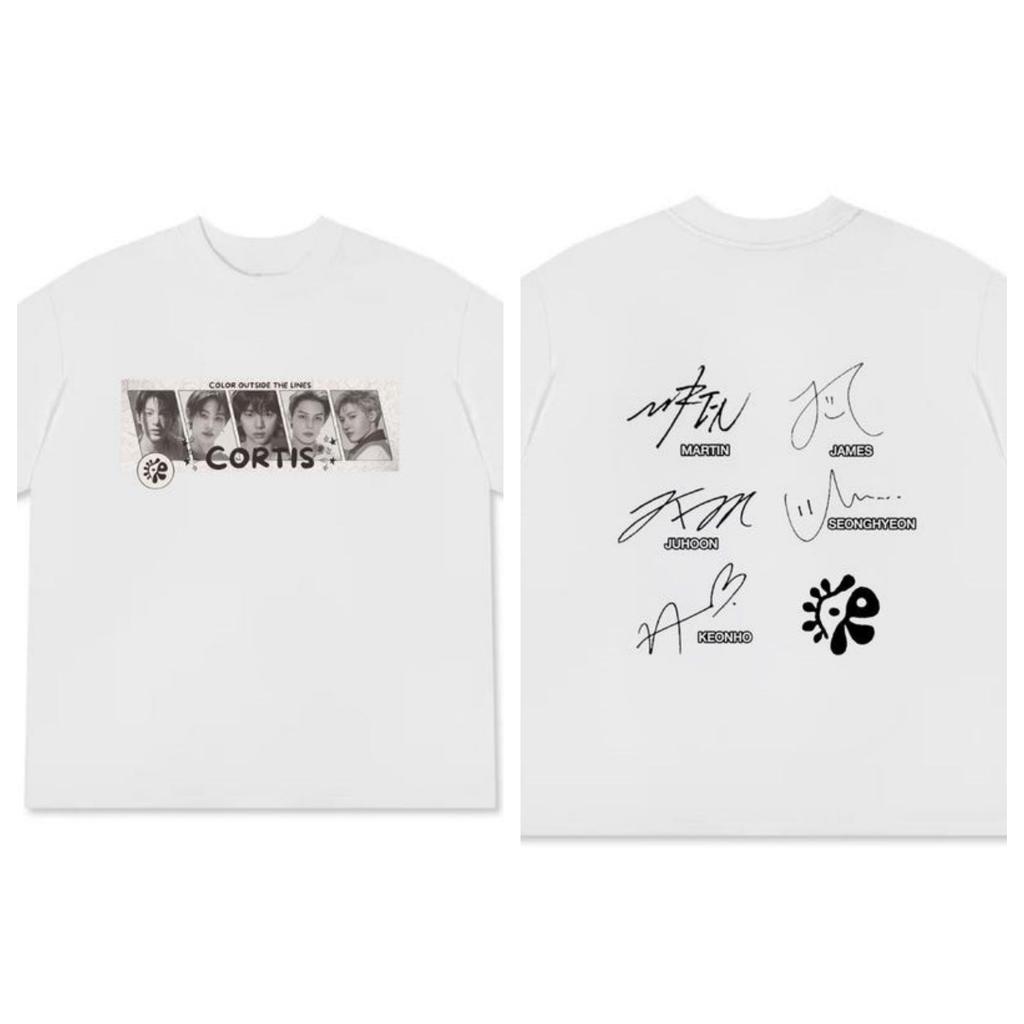 Summer Fashion Trendy Tee Men Women Vintage Top CORTIS Kpop Boyband Shirt Color Outside Lines Member Signatures Merch