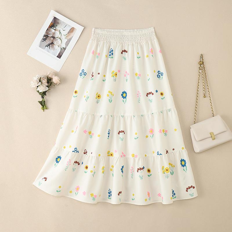 

ZANZEA Женские повседневные свободные летние юбки с эластичной резинкой на талии и принтом