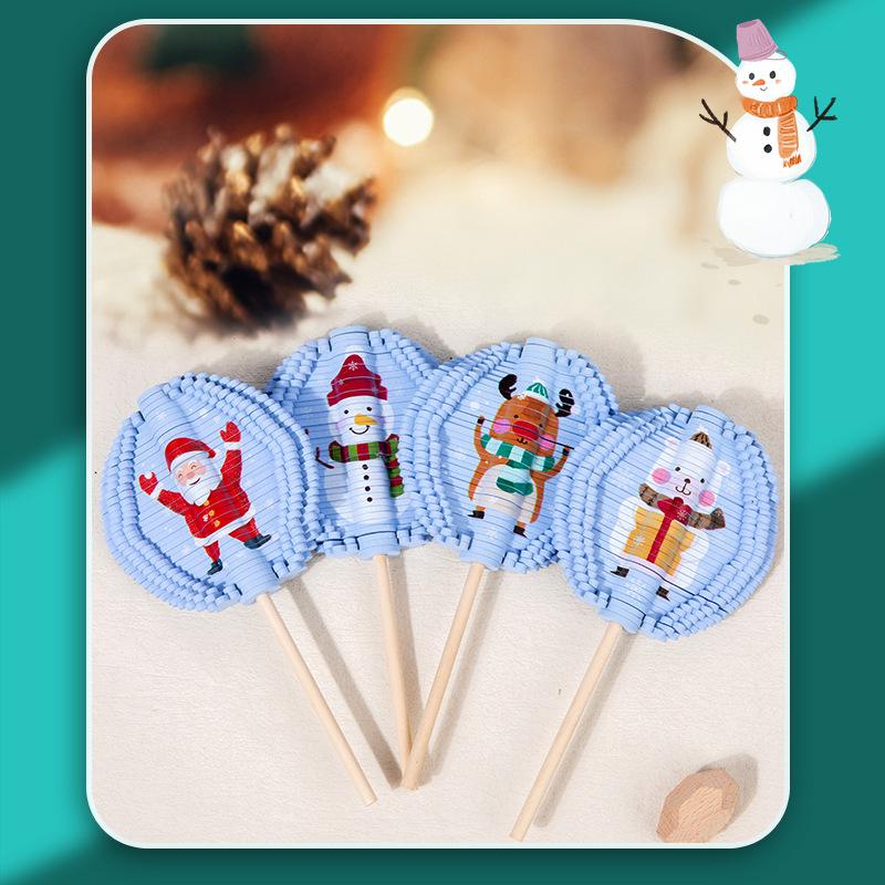 Wooden Spinning Lollipop Fisher Series Creative Ornament Children'S Creative Toys Christmas Spinning Spiral Tree Toy