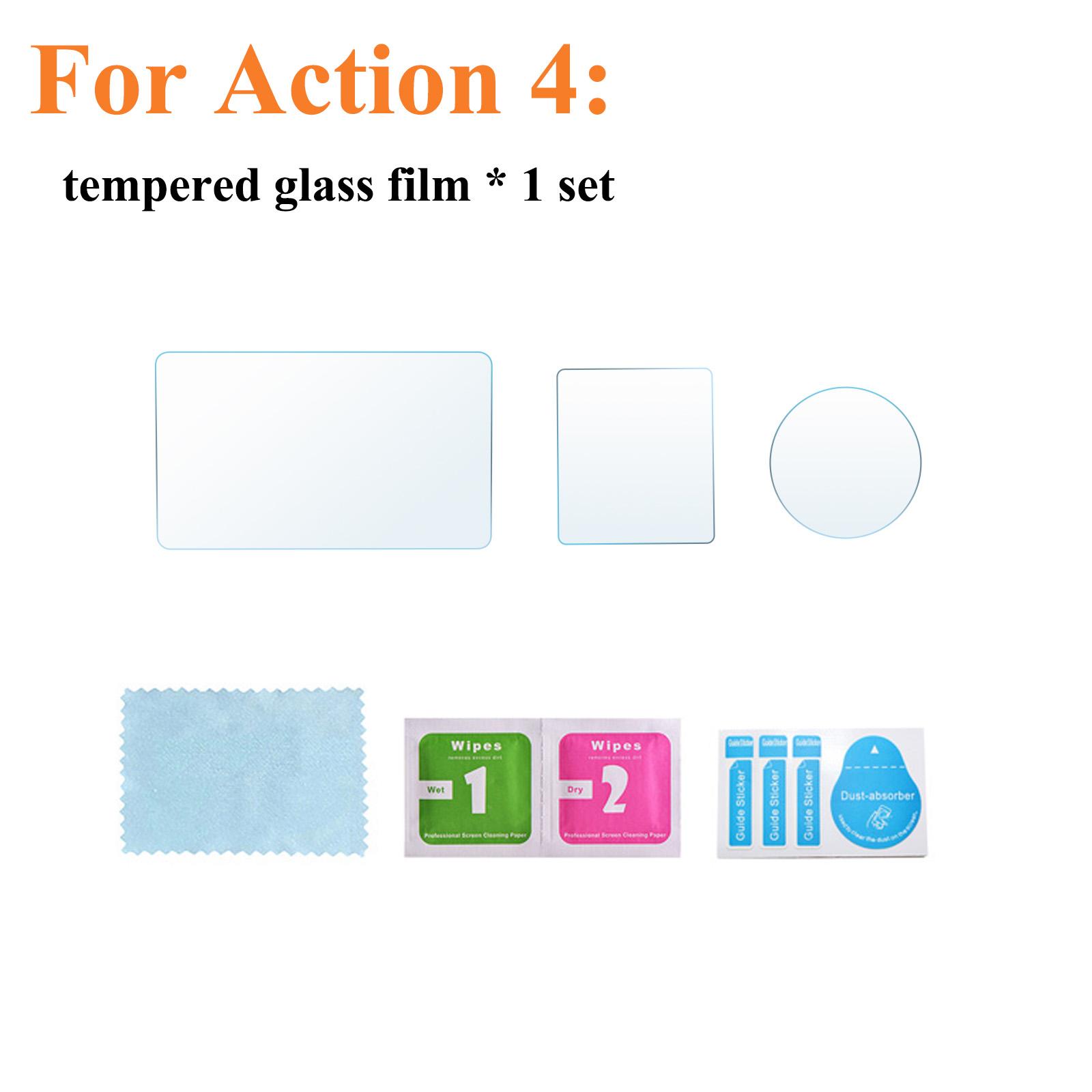 

For DJI Osmo Action 4 Lens Cover HD Tempered Glass Action 3 Screen Protector Front Rear Film Cap For DJI Action 4 Accessories