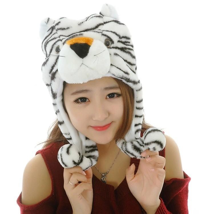Cartoon Animal Hat For Adults And Kids Warm Plush Winter Headgear With Ear Cover For Kids
