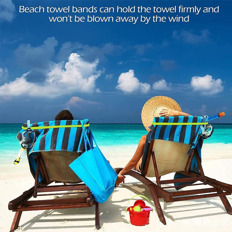 6/12Pcs Beach Towel Bands, Silicone Elastic Clips for Fastening Beach Chair Towels and Cruise Essentials