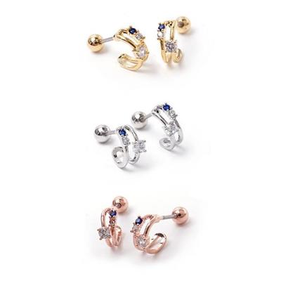 Damen Ohrringe Gold Silber Roségold Chirurgenstahl Verschluss Piercing Ohrringe
