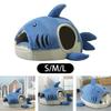 Nid pour chat animal de compagnie Forme de requin Lavable Douillet Maison chaude pour chaton Chat Tente pour animaux de compagnie Grotte pour animaux de compagnie Lit pour chien et chat Chiot Toutes saisons Chaton