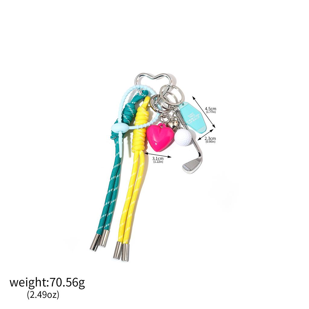 DIY Creative Bag Weaving Rope Keychain Colorful Nylon Lanyard Bear Baseball Multi-Element Bag Pendant For Women Charm Gifts