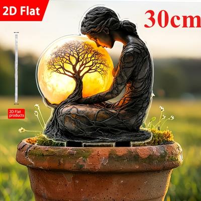 Baum des Lebens, 2D Flachacryl, Öko-Thema, Gartenschild-Dekoration, Gartenbodenaufstellung, Für Gärten, Rasen, Geschenke, Dritter Preis, Halloween