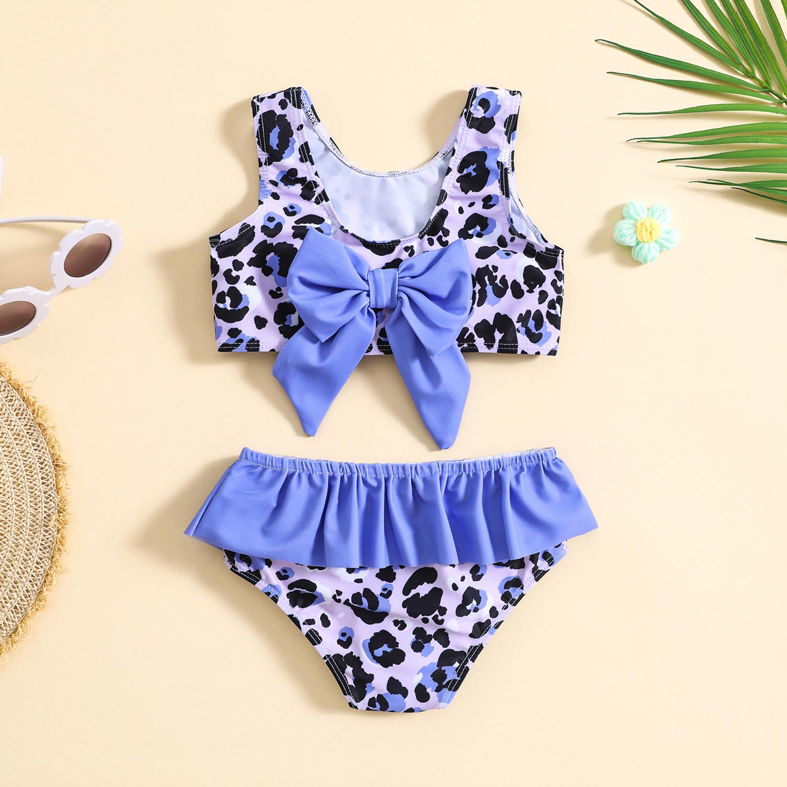 

Leopard Print Butterfly Swimsuit Set for Girls and Babies 90 орхідейний/фіолетовий