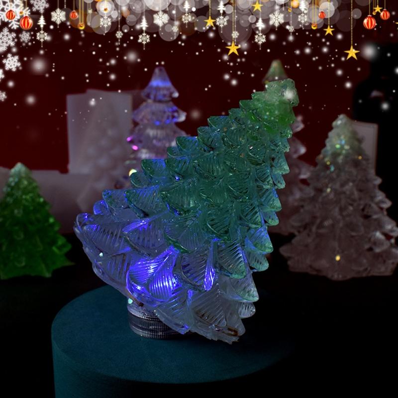 Christmas Tree Setting Ornaments Silicone Mold Epoxy DIY Decoration Making Candle Melt Resin Polymer Clay Home Decor