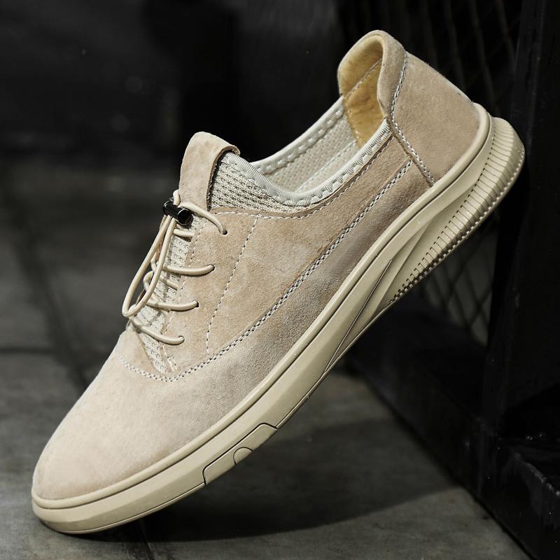 Fashion Versatile Men's Suede Leather Shoes Outdoor Casual Sneakers High-end Fashion Male Treking Footwear New Leisure Walk Men Trainers