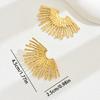 Light Luxury Fashion Women's Stud Earrings Personalized Fan-shaped Exaggerated Design Earrings 18K Electroplating Premium Earrings