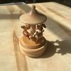 Wooden Carousel Music Box Retro Ornaments Cartoon Hand Cranked Musical Box for Christmas Birthday Gifts Desk Decoration Ornament