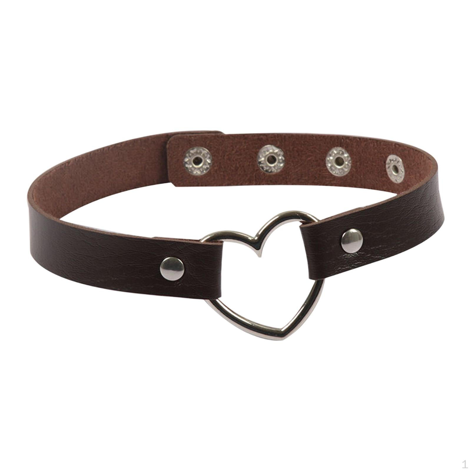 

Регулируемое колье-чокер из искусственной кожи Элегантный аксессуар для косплея Винтажный для женщин Идеальный подарок кофейный