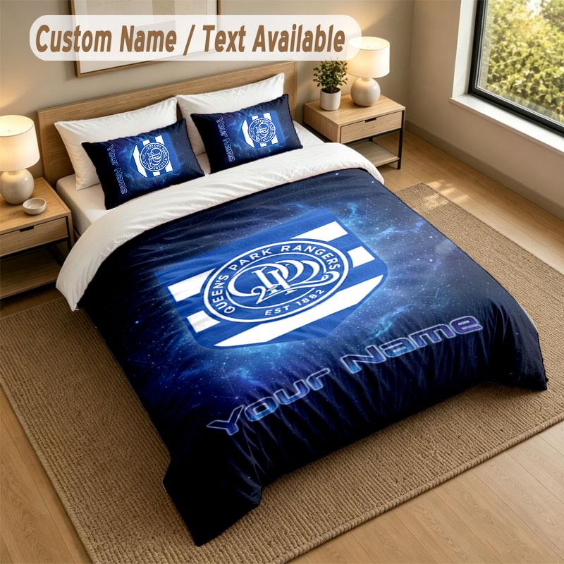 Bedding Set 1 Duvet Cover 2 Pillowcases Queens Park Rangers FC Print Soft Bed Linen Bedroom Decor