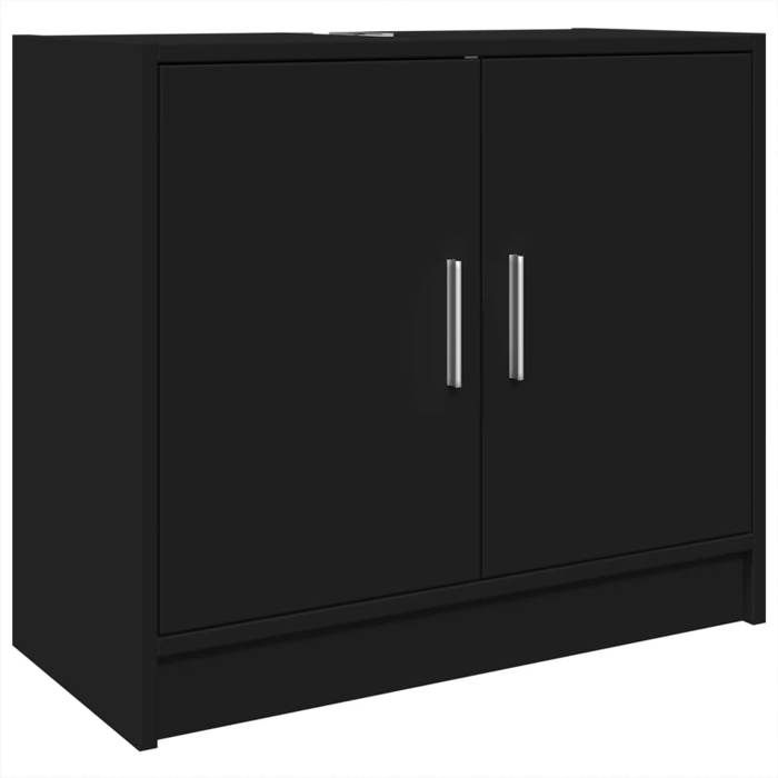VidaXL Black Sink Cabinet 63x29x55 Cm Engineered Wood, Bathroom Cabinet, Bathroom Storage Cabinet, 848095