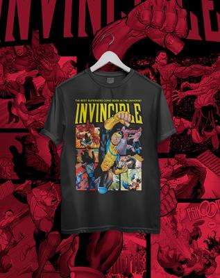 Unisex Invincible Vs OmniMan Print Tshirt Retro Superhero Comic Oversized Cotton Casual Tops