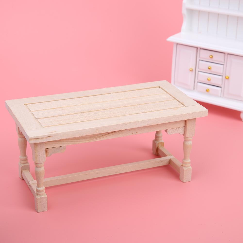 1:12 Mini Masă din Lemn pentru Grădină/Sală de Mese, Model Mobilier pentru Casă de Păpuși