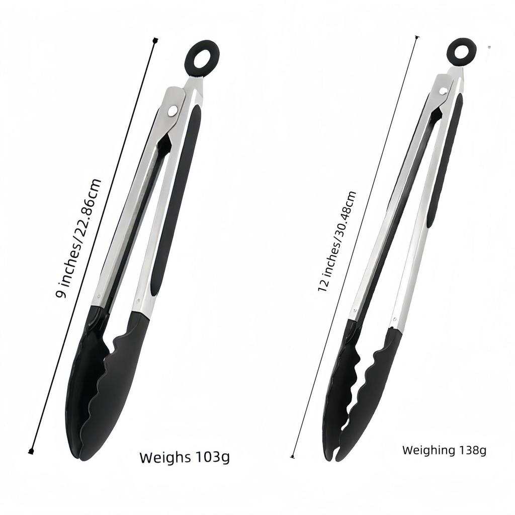 High-Temperature Resistant Silicone Meat and Grill Clips - Stainless Steel Kitchen and Barbecue Scald-Proof Clips