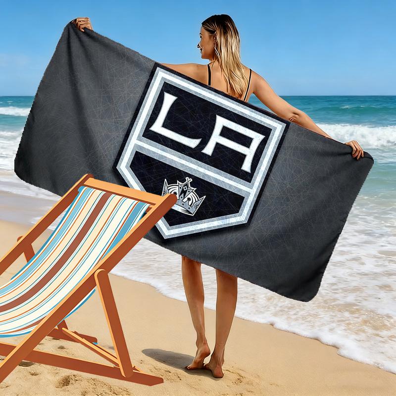 Los Angeles Kings Print Beach Towel, Large Soft Quick Dry Towel for Beach Camping Swimming