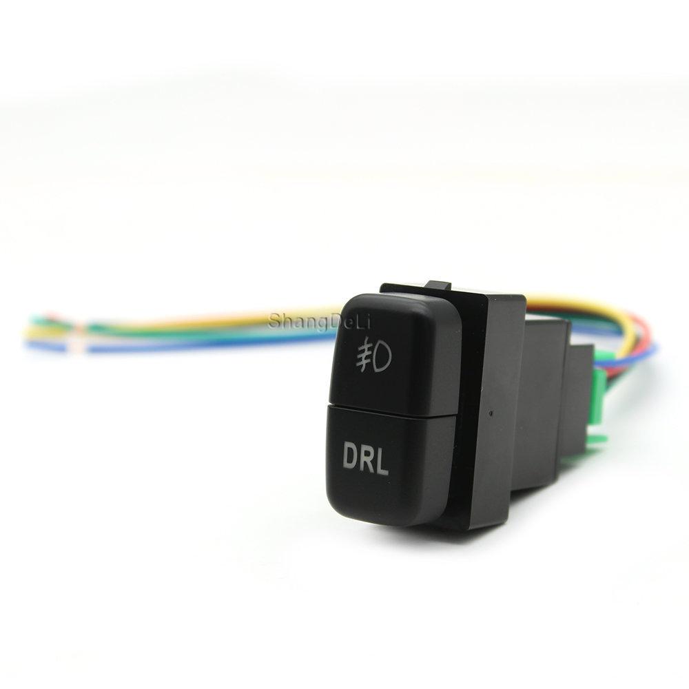 1Pc RED LED Dual Key Switch Fog Light Daytime Running DRL Button For Mitsubishi Pajero V73 V93 Lancer Outlander ASX L200