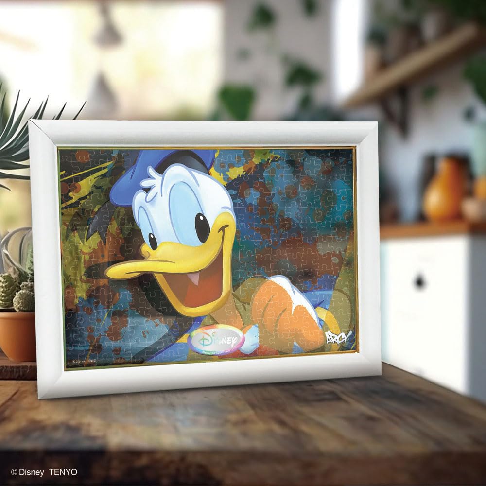 Tenyo [Made In Japan] 266-Piece Gyutto Series Jigsaw Puzzle Donald Duck Stained Art (18.2x25.7cm) DSG-266-986 with Service Card