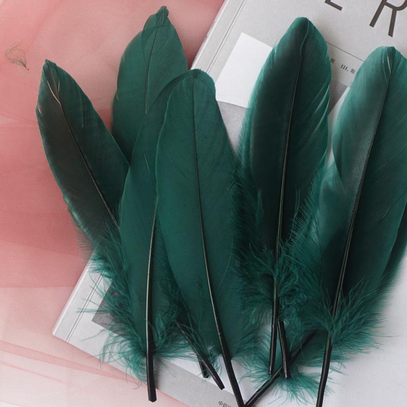 50Pcs White Feather Goose Feather Hard Floating Dream Net Decorative Wings Sun Flower Wall Decoration Kindergarten Handmade Art Class Materials
