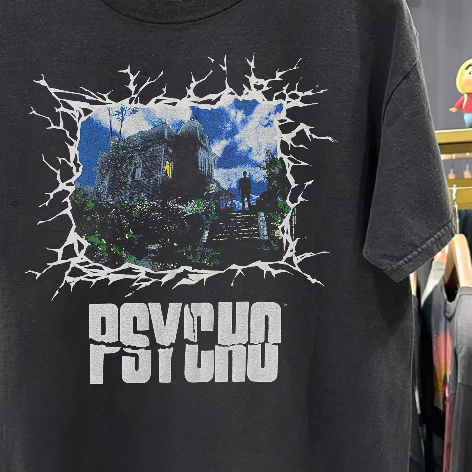 90s Psycho Movie Aged T-Shirt Black XXL L