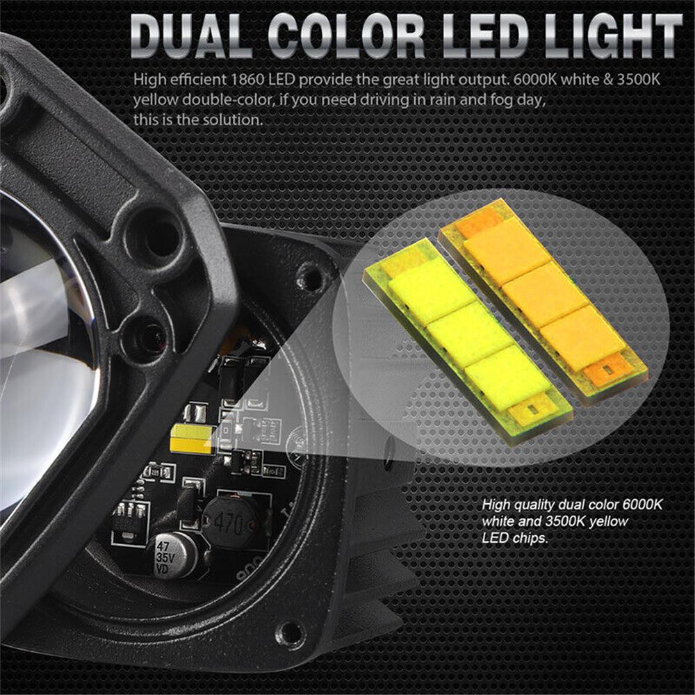 2Pcs 3 Inch Led Work Light Fog Lights 12V 24V