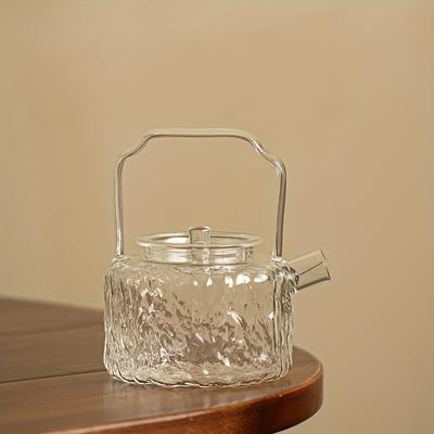 1 Stück Glas-Teekanne mit hohem Borosilikatgehalt, hitzebeständig, doppelt verwendbar, zum Ziehen und Kochen, für den Einsatz zu Hause, im Restaurant, im Hotel oder im Büro, Zubehör zur Teezubereitung