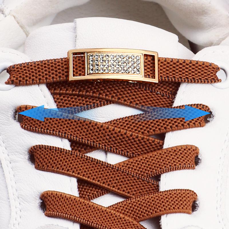 No Tie Shoe laces Diamond Lock Shoelaces Without ties Elastic Laces Sneakers Kids Adult 0.8cm Flat Shoelace for Shoes 1Pair