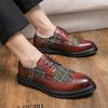 Męskie Buty Eleganckie Skórzane Brogsy Duży Rozmiar - Modny Blok Kolorów Formalne i Ślubne