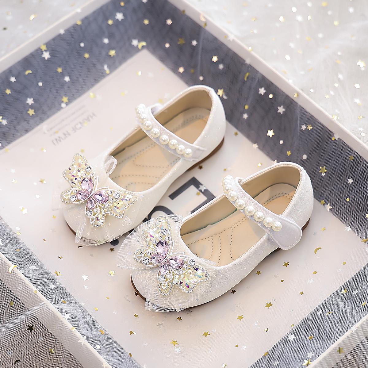 

Весна и осень 2025 Кристальные Мэри Джейн: Кожаные туфли принцессы для девочек 3-6 лет 5 pairs (Size 21-25)