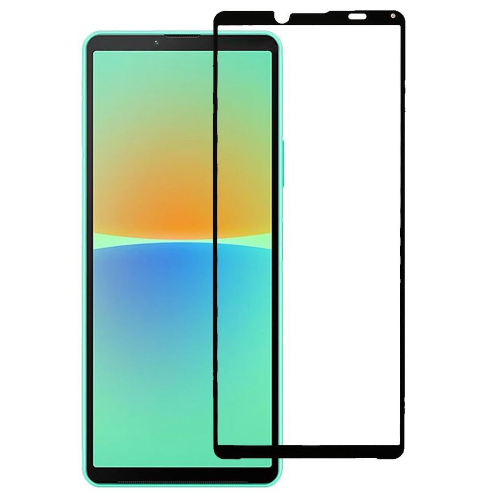 Phone Screen Film for Sony Xperia 10 IV,Full Covering Anti-dust Full Glue Silk Printing Tempered Glass Screen Protector