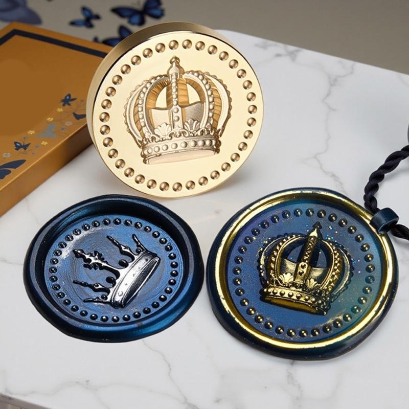 Pendant Series Sealing Waxed Stamp Brass Head Crown Wax Seal Stamp for Invitation Card Scrapbooking Decorations