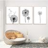 Wall Art Canvas Abstract Painting Picture Nordic Dandelion Flower S and Prints Living Room Scandinavian Black and White