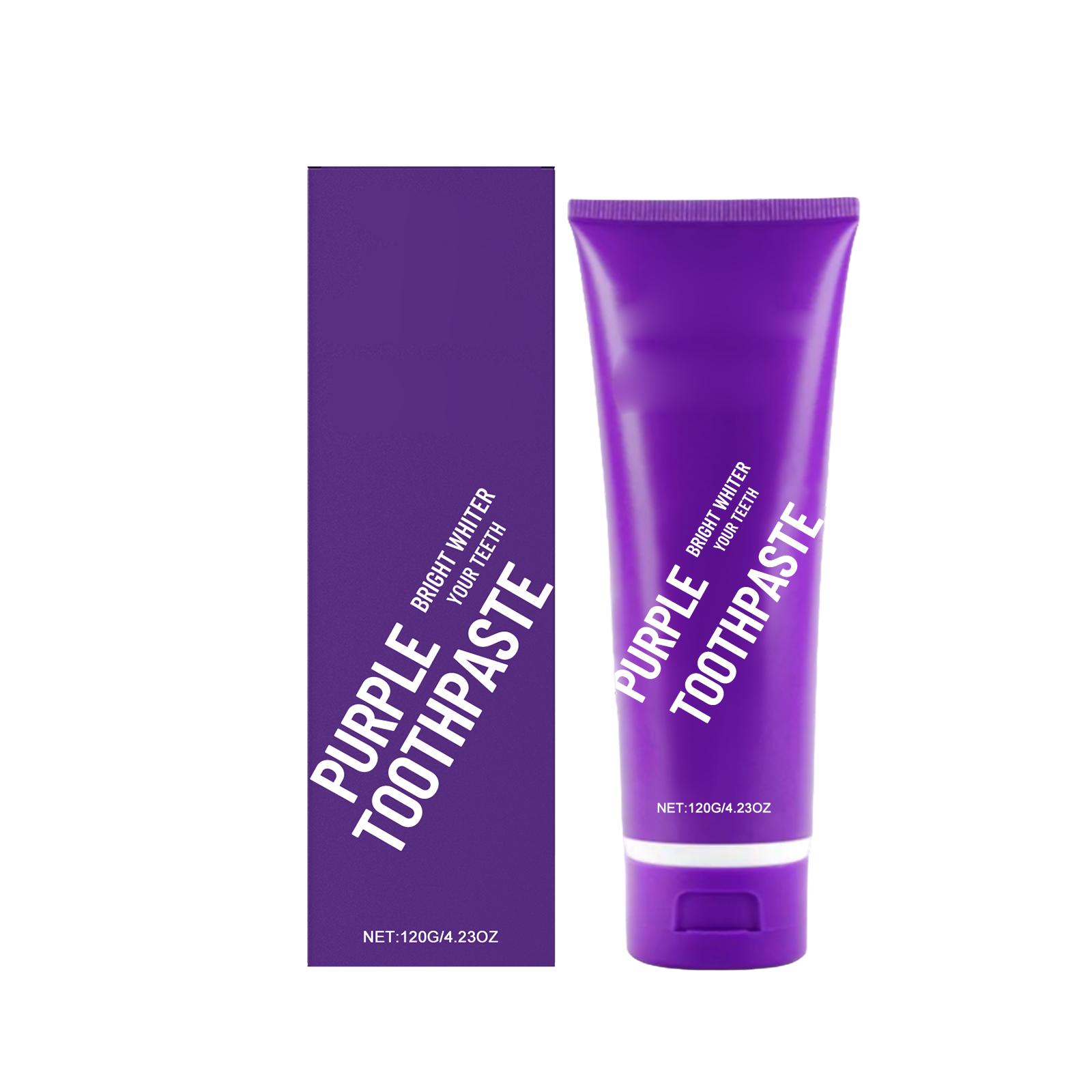 

Фиолетовая отбеливающая зубная паста, освежающая дыхание, защищающая десны и укрепляющая глазурь, ежедневная зубная паста для ухода за полостью рта
