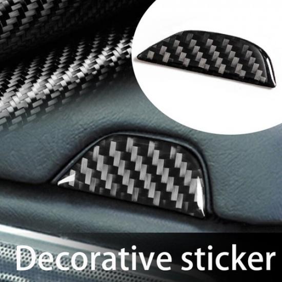 Center Armrest Box Button Trim Cover for Dodge Challenger 15+ REAL Carbon Fiber-