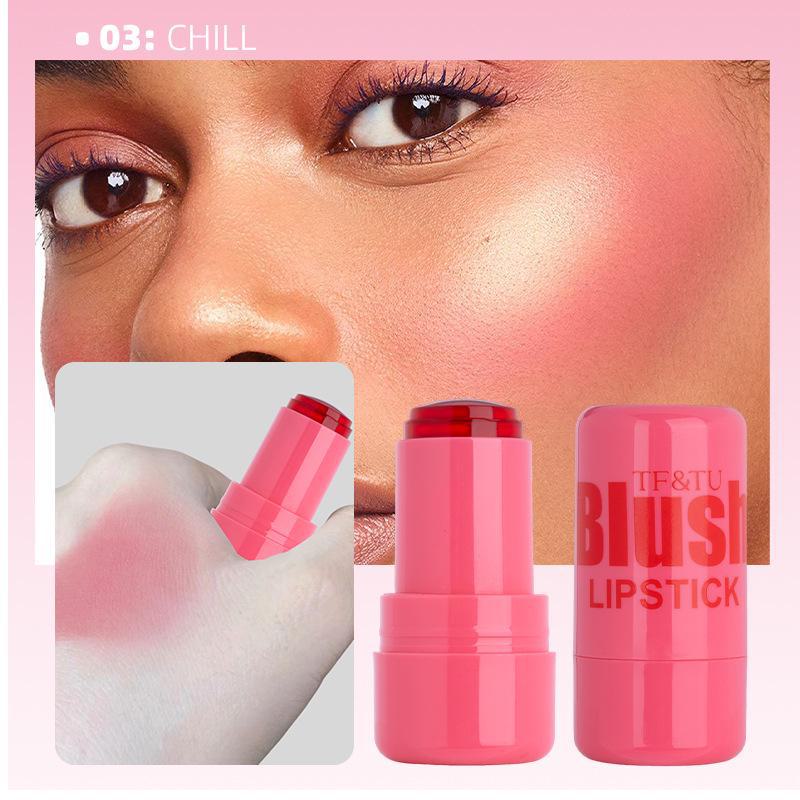 TF&TU Jelly Blush Stick: Dual-Purpose Lip & Cheek Color, Brightening Natural Contour